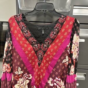 White House Black Market Pink Patterned Blouse